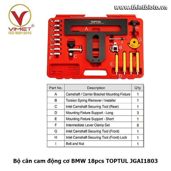 Bộ cân cam động cơ BMW 18pcs TOPTUL JGAI1803