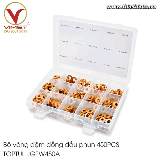 Bộ vòng đệm kim phun diesel 450PCS TOPTUL JGEW450A