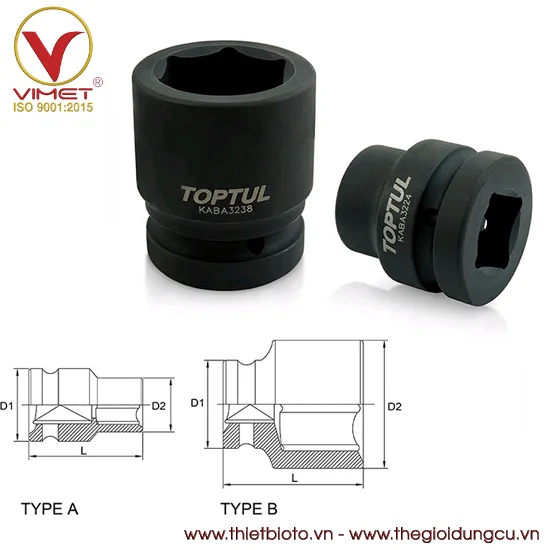 Tuýp đen lục giác 1" TOPTUL KABA3246