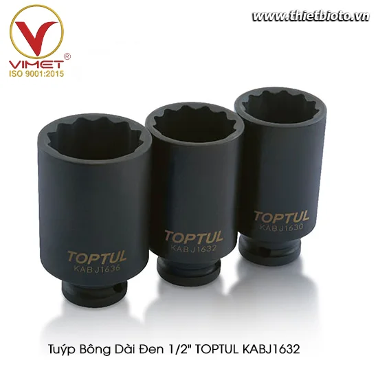 Tuýp bông dài đen 1/2" TOPTUL KABJ1632