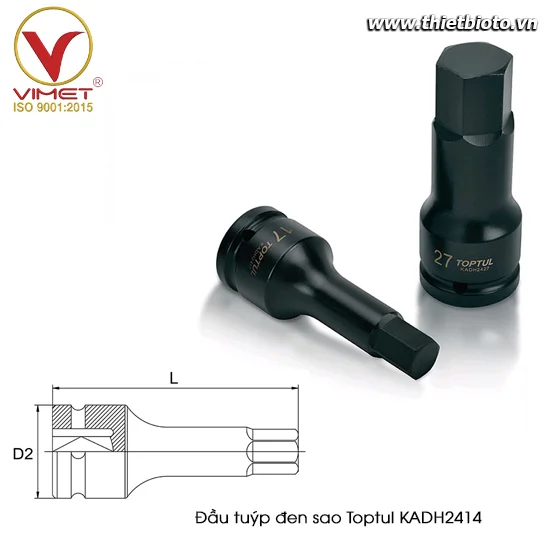Đầu tuýp đen lục giác TOPTUL KADH2414