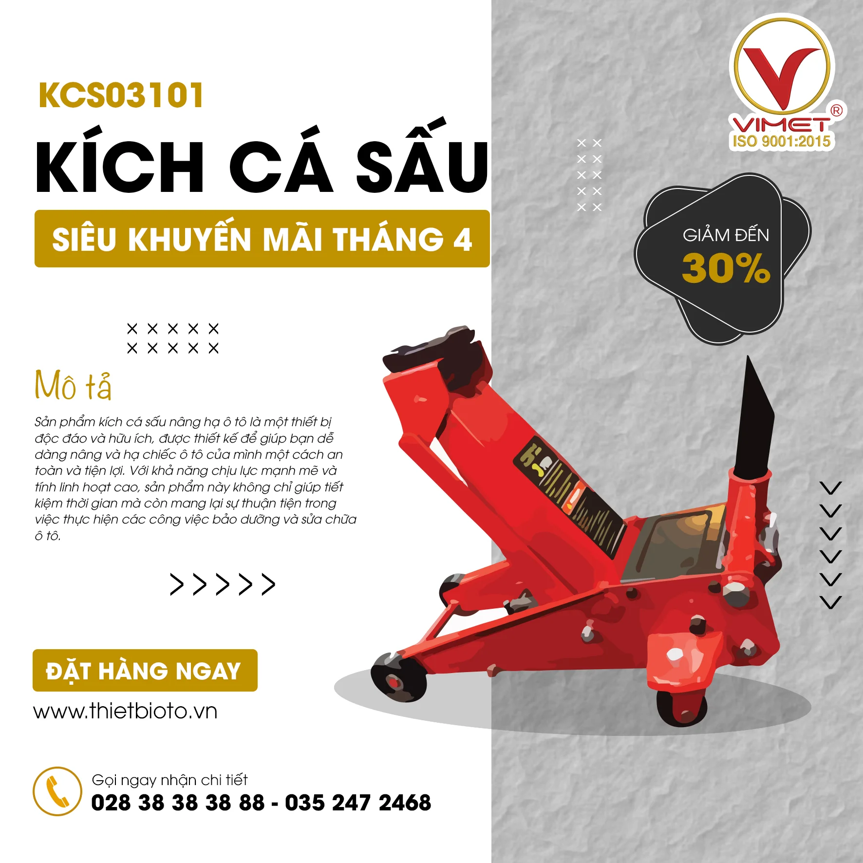 Kích cá sấu 3 tấn VIMET KCS03101