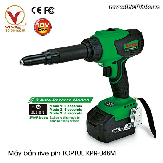 Máy bắn rive pin TOPTUL KPR-048M