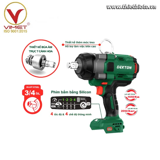 Thân máy siết bu lông dùng pin 21V Dekton M21-IW1650PRO