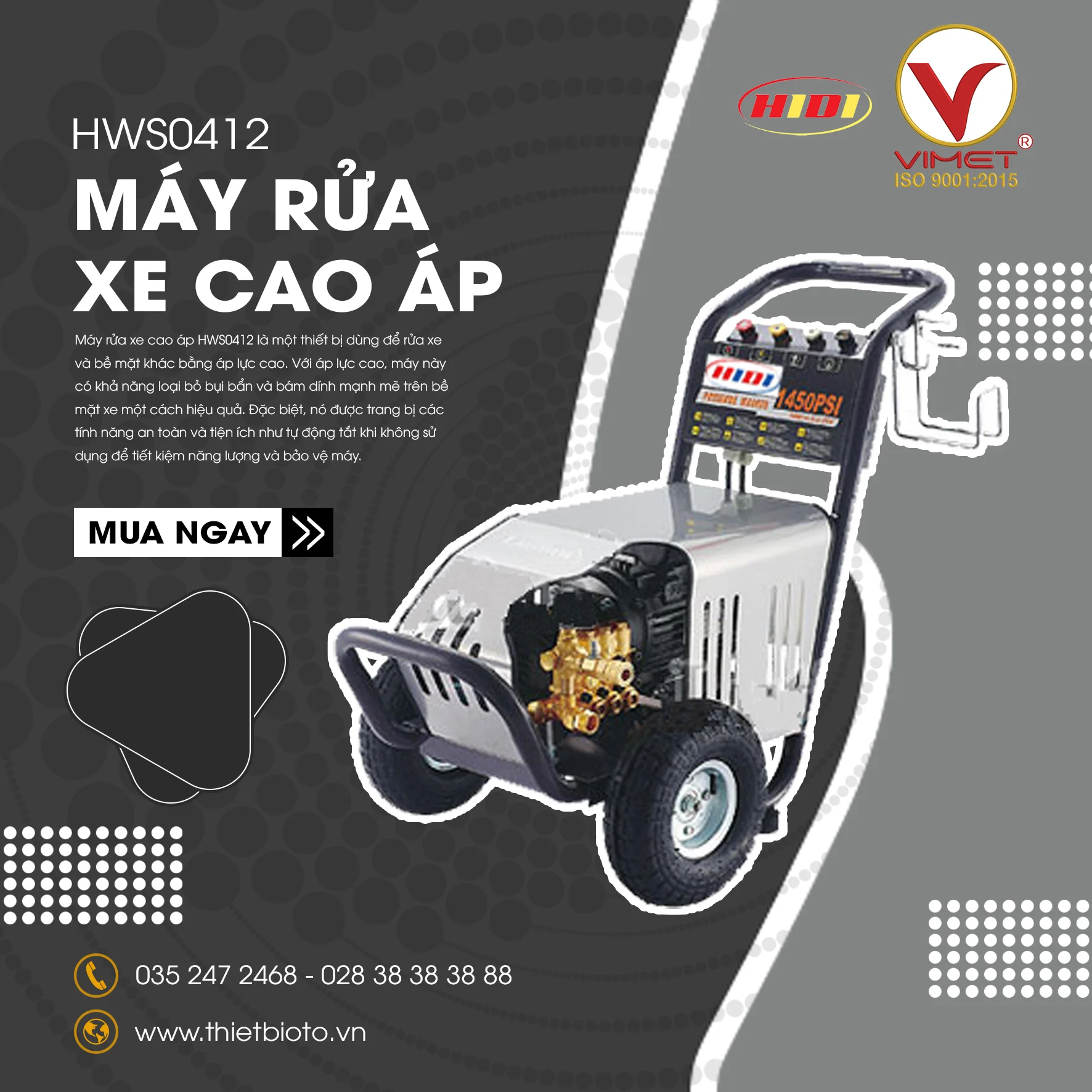 Máy rửa xe cao áp HIDI HWS0412
