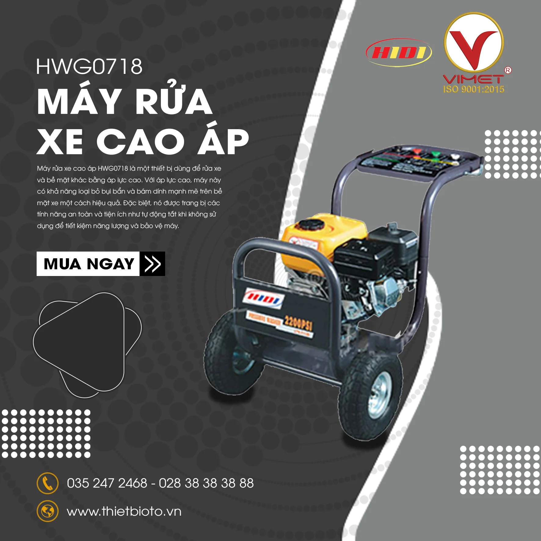 Máy rửa xe cao áp HIDI HWG0718