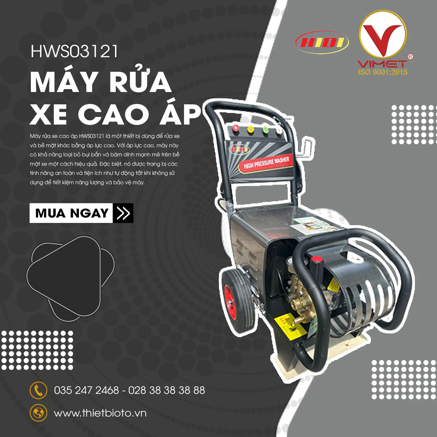 Máy rửa xe cao áp HIDI HWS03121