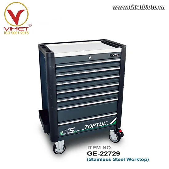 Tủ dụng cụ đồ nghề 7 ngăn 227 chi tiết TOPTUL GE-22729