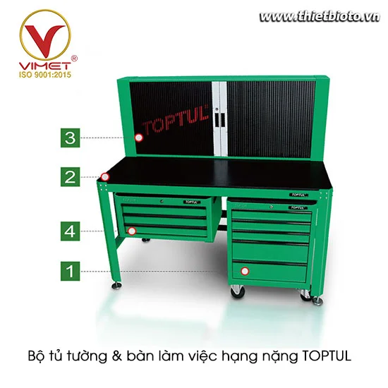 Bộ tủ tường & bàn làm việc hạng nặng TOPTUL
