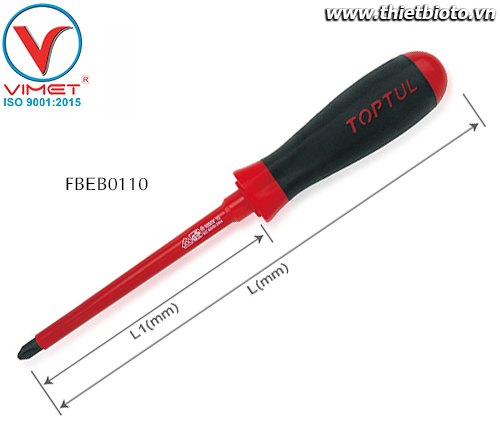 Tua vít bake cách điện từ tính Toptul FBEB0110