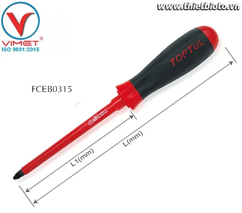 Tua vít bake khía cách điện từ tính Toptul FCEB0315
