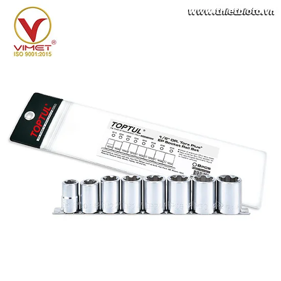 Vỉ đầu tuýp Torx Plus® EP 1/2" 8pcs TOPTUL GAAG0810