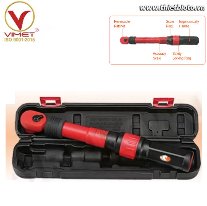 Cờ lê lực cách điện toàn phần 1000V đầu vuông 3/8 inch AIRPRO VDE-STW753803K