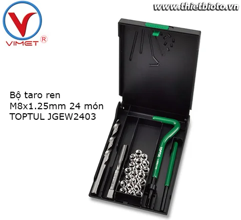 Bộ taro ren M8x1.25mm 24 món TOPTUL JGEW2403