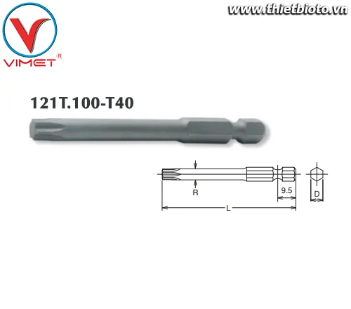 Đầu tuýp lục giác T40 Koken 121T.100-T40