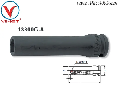 Đầu tuýp lục giác từ tính 8mm Koken 13300G-8