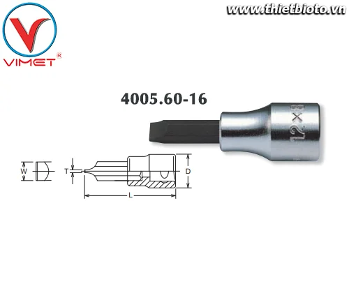 Đầu tuýp mũi dẹt 2.5x16mm Koken 4005.60-16