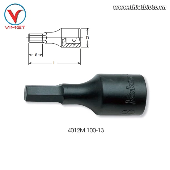 Đầu tuýp mũi lục giác 13mm Koken 4012M.100-13