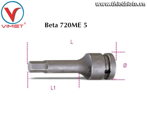 Đầu tuýp lục giác 1/2" Beta 720ME 5