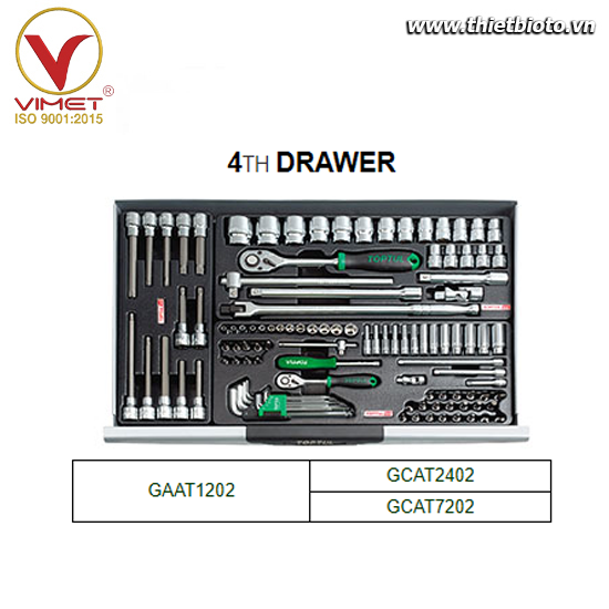 Tủ đồ nghề 7 ngăn Toptul 227 chi tiết TOPTUL GCAJ0001 - ảnh thực tế 4