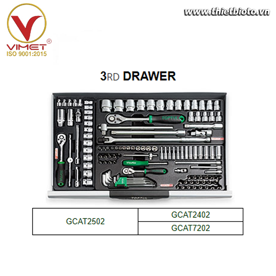 Tủ đồ nghề 7 ngăn Toptul 275 chi tiết GCAJ0036 - ảnh thực tế 4