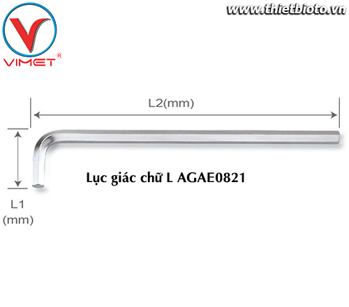 Lục giác chữ L (dài) 8mm TOPTUL AGAE0821