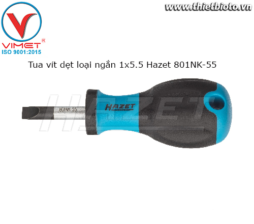 Tua vít dẹt loại ngắn 1x5.5 Hazet 801NK-55