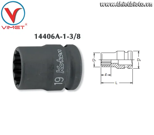Đầu tuýp bông 1-3/8 Koken 14406A-1.3/8