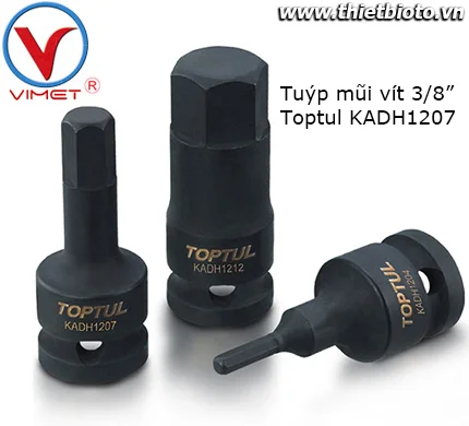 Tuýp đen mũi vít 3/8" Toptul KADH1207