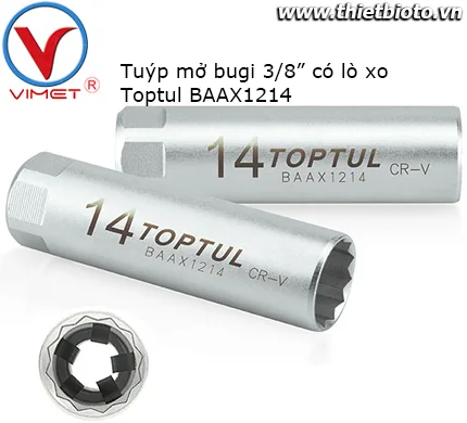 Tuýp mở bugi 3/8" có lò xò Toptul BAAX1214