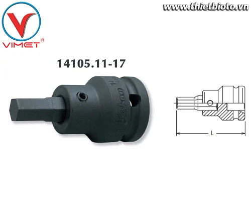 Đầu tuýp lục giác 17mm Koken 14105.11-17