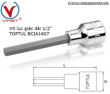 Vít lục giác dài 1/2" TOPTUL BCIA1607